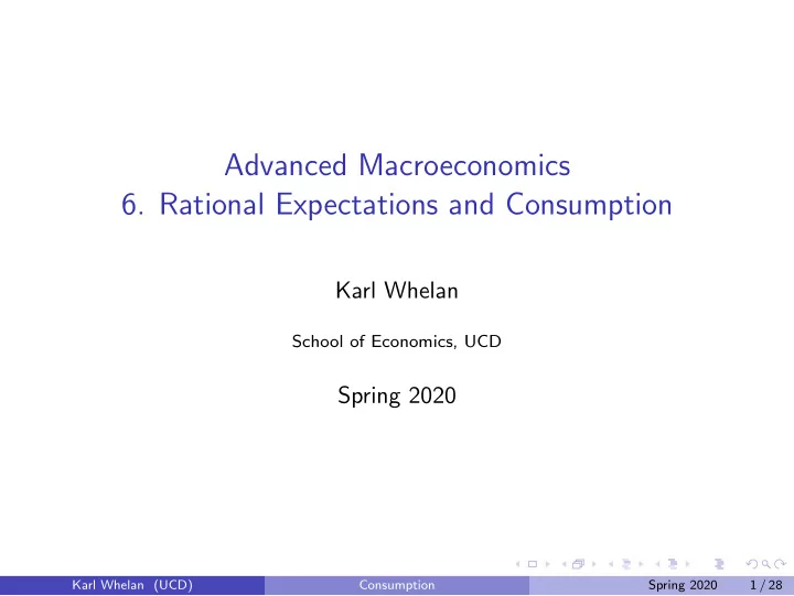 advanced macroeconomics 6 rational expectations and