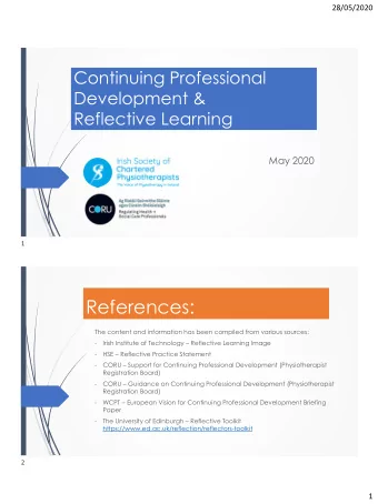 References:  The content and information has been compiled from various sources:  - Irish Institute