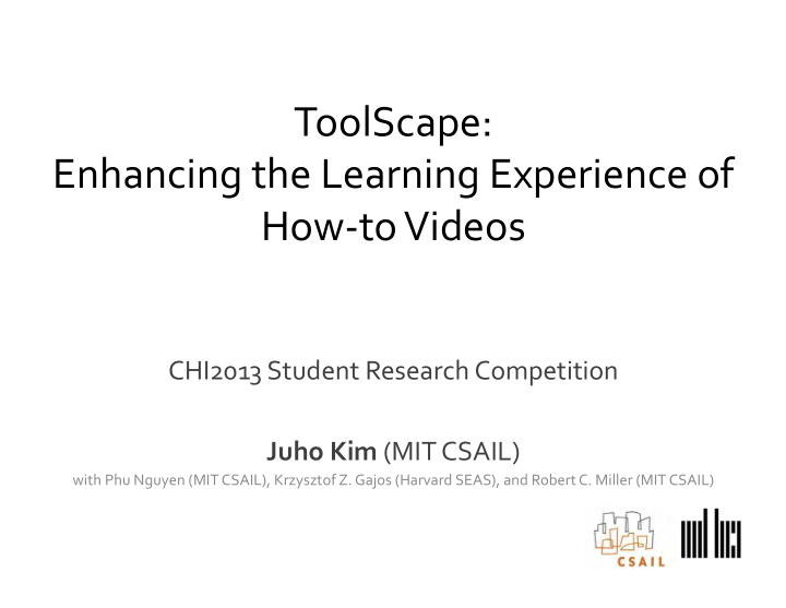 toolscape enhancing the learning experience of