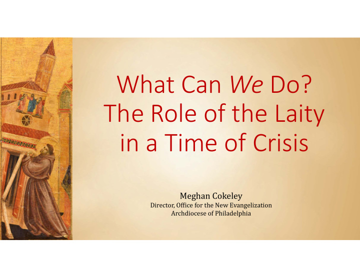 what can we do the role of the laity in a time of crisis