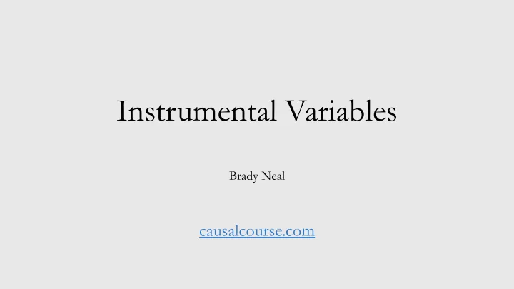 instrumental variables