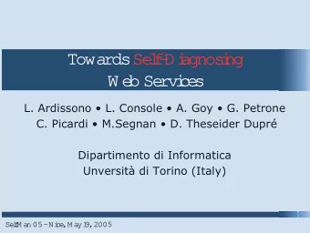 Towa  To  r  dsSe  Se  l  f  -  Di  Di  a  a  g  gnos  i  ng  ng  W e  W e  b  Se  Se  r  v  i  c