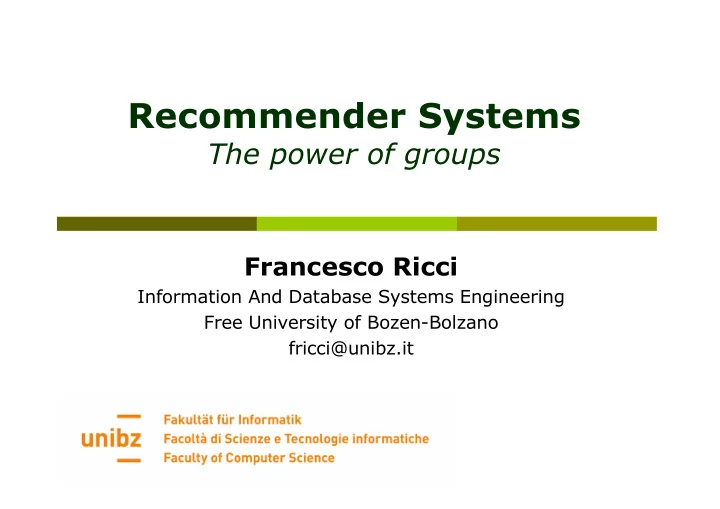 recommender systems