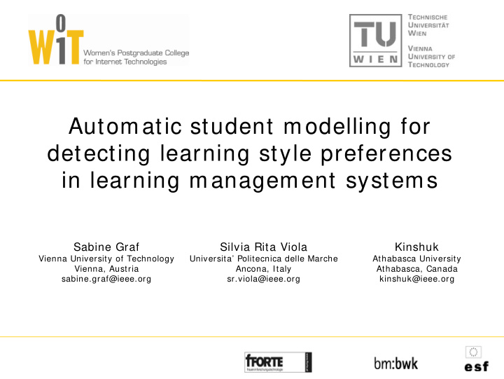 automatic student modelling for detecting learning style