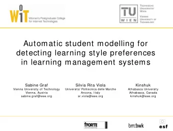 Automatic student modelling for  detecting learning style preferences  in learning management