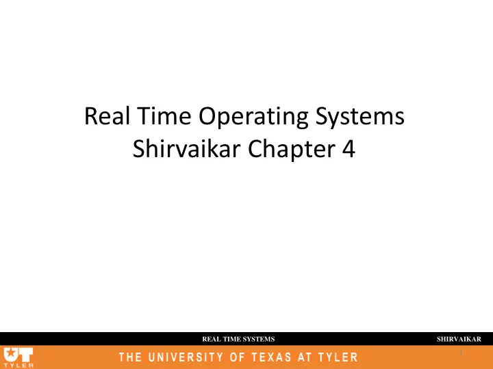 real time operating systems