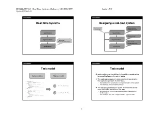 Real  Real-  -Time Systems  Time Systems  Designing a real-  Designing a real  -time system  time