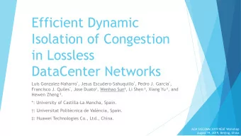 Efficient Dynamic  Isolation of Congestion  in Lossless  DataCenter Networks Luis Gonzalez-Naharro