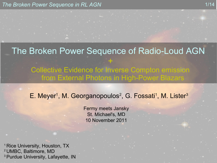 the broken power sequence of radio loud agn