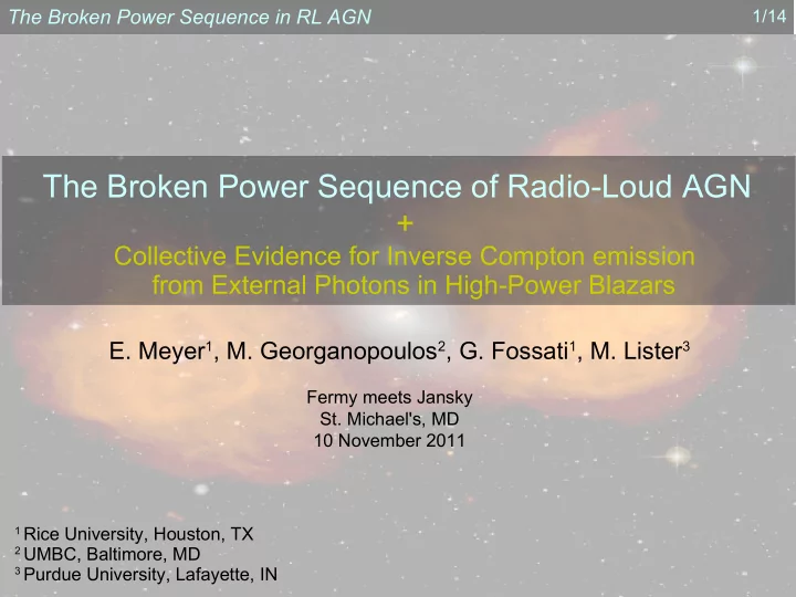 the broken power sequence of radio loud agn