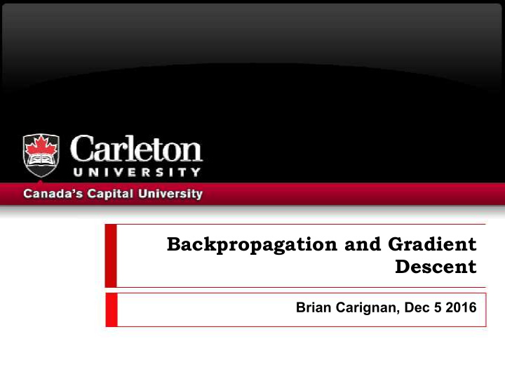backpropagation and gradient descent