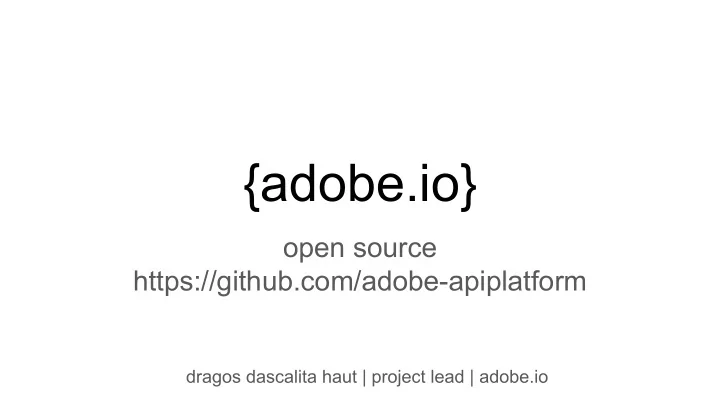 adobe io