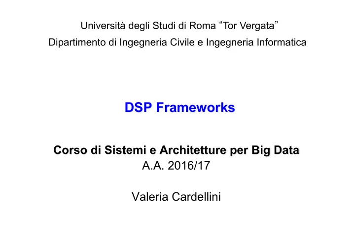 dsp frameworks