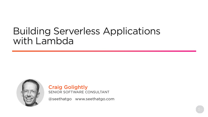 building serverless applications with lambda