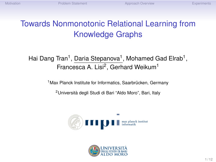 towards nonmonotonic relational learning from knowledge