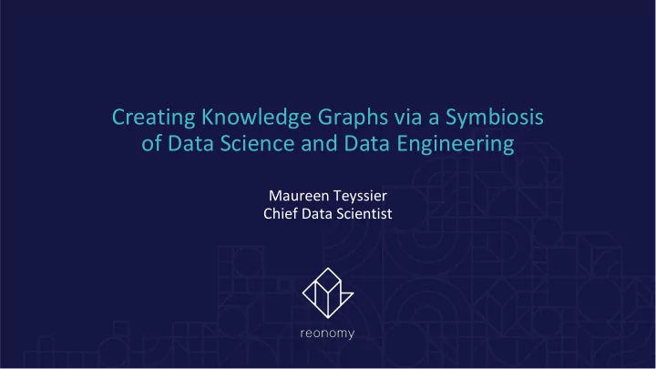 creating knowledge graphs via a symbiosis of data science
