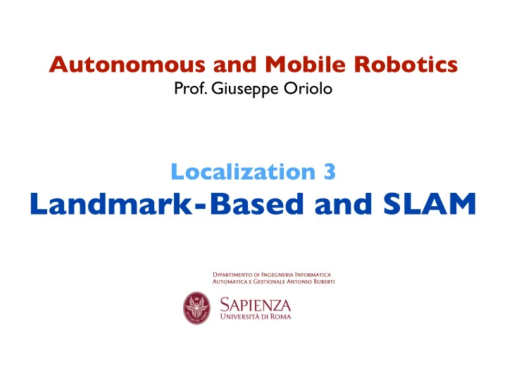 landmark based and slam