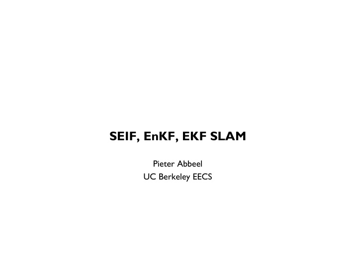 seif enkf ekf slam