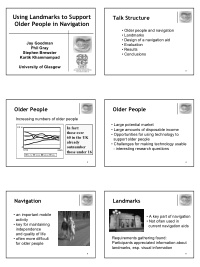 using landmarks to support