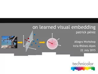 on learned visual embedding  patrick prez  Allegro Workshop  Inria Rhnes-Alpes  22 July 2015