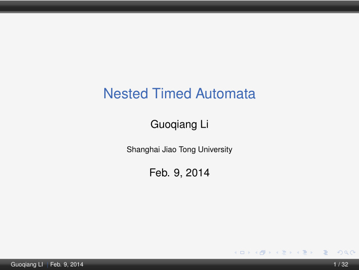 nested timed automata