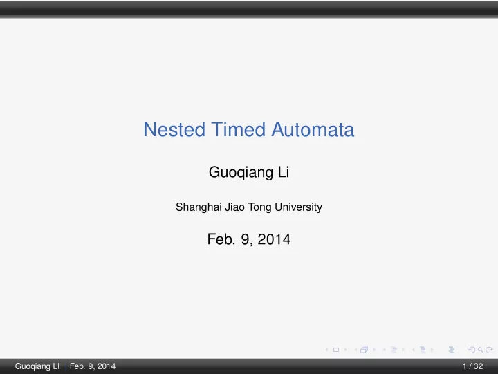 nested timed automata