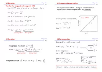 6. Magnetism  6. Magnetism  6.1 (Langevin) diamagnegtism  6. Magnetism  126  128  Hamilton for