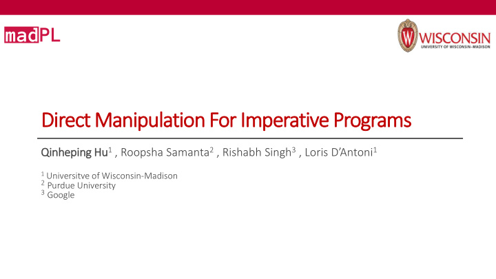 direct manipulation for imperative programs