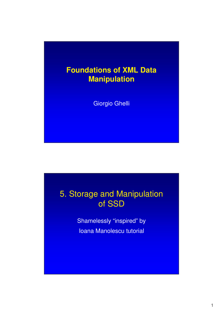 5 storage and manipulation of ssd
