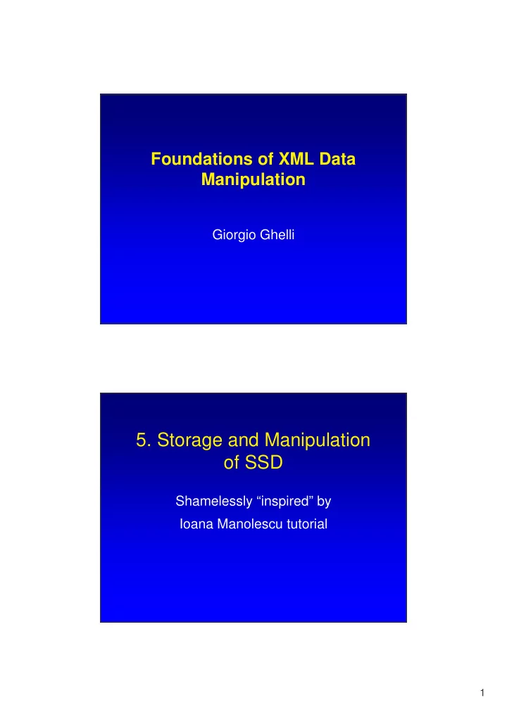 5 storage and manipulation of ssd