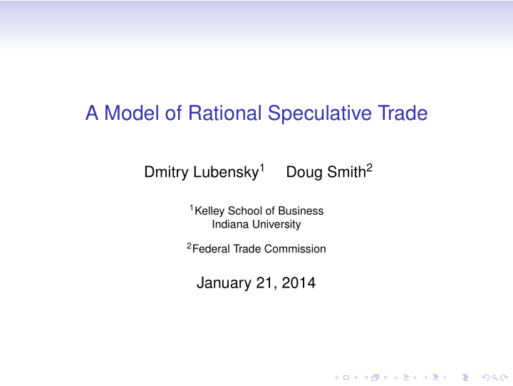 a model of rational speculative trade