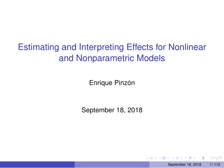 estimating and interpreting effects for nonlinear and