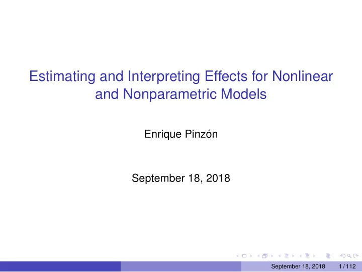 estimating and interpreting effects for nonlinear and