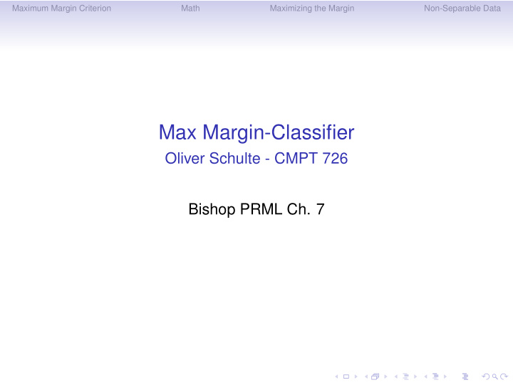 max margin classifier