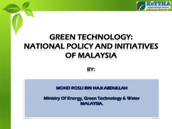MOHD ROSLI BIN HAJI ABDULLAH  Ministry Of Energy, Green Technology &amp; Water  MALAYSIA.  CONTENT