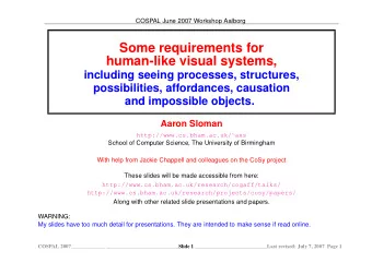 Some requirements for  human-like visual systems,  including seeing processes, structures,