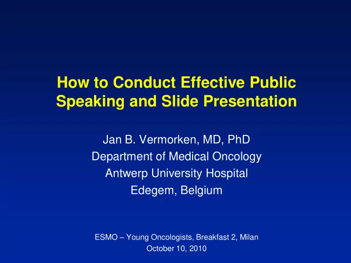 speaking and slide presentation