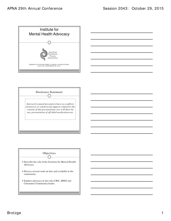 institute for mental health advocacy