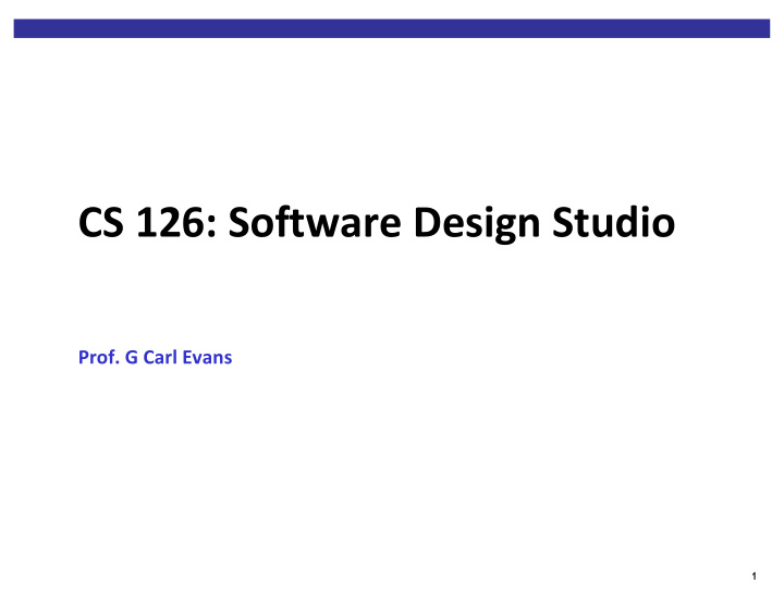 cs 126 software design studio