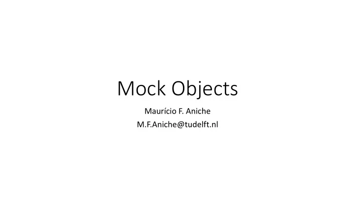 mock objects