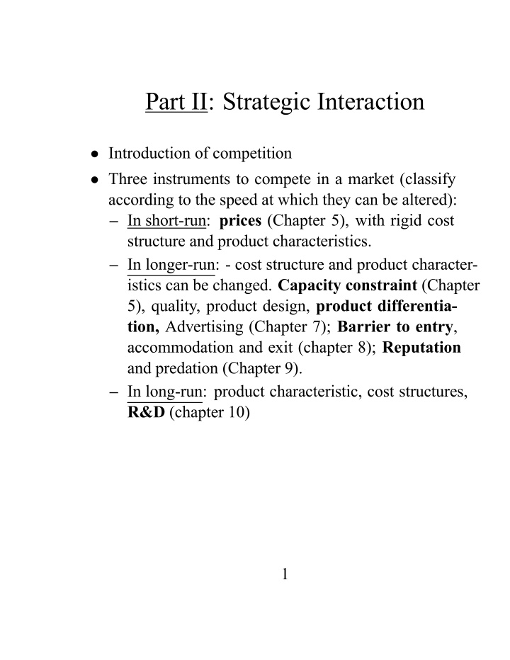 part ii strategic interaction