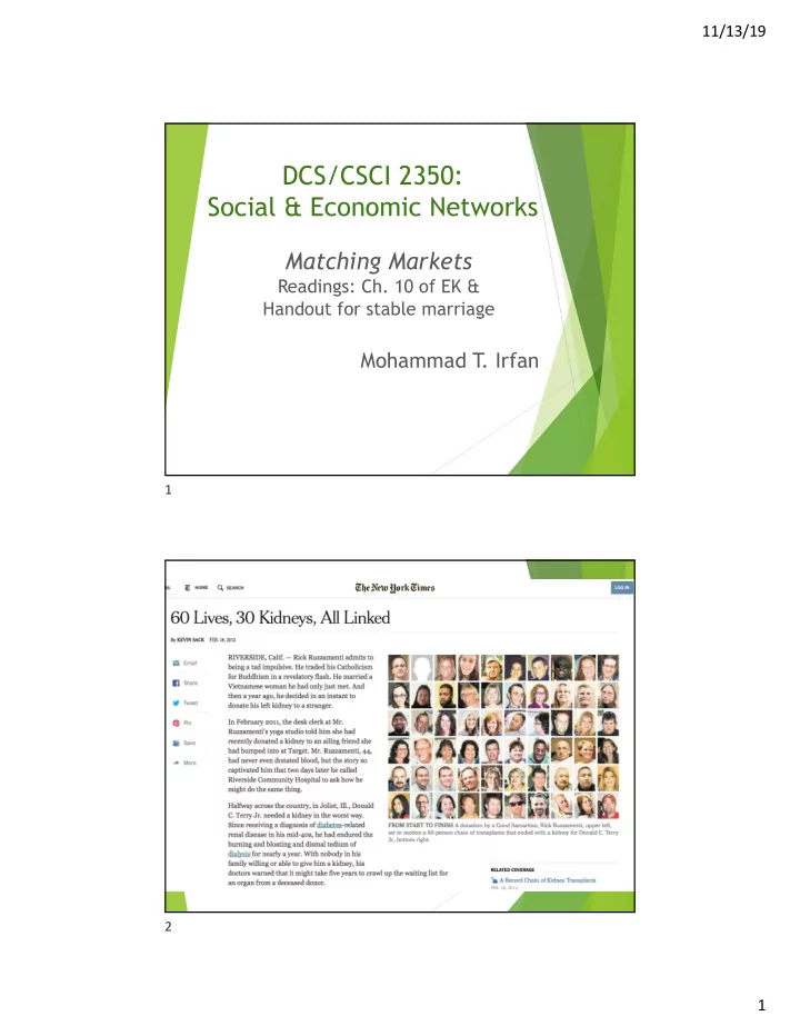 dcs csci 2350 social economic networks