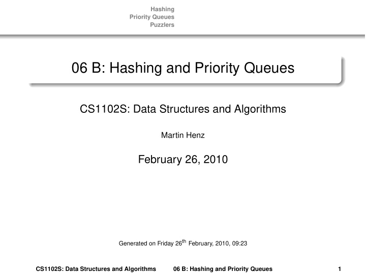 06 b hashing and priority queues