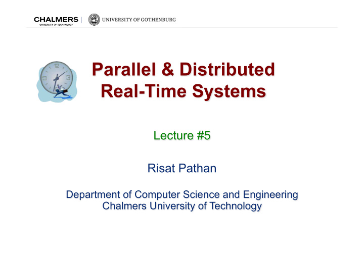 parallel distributed real time systems