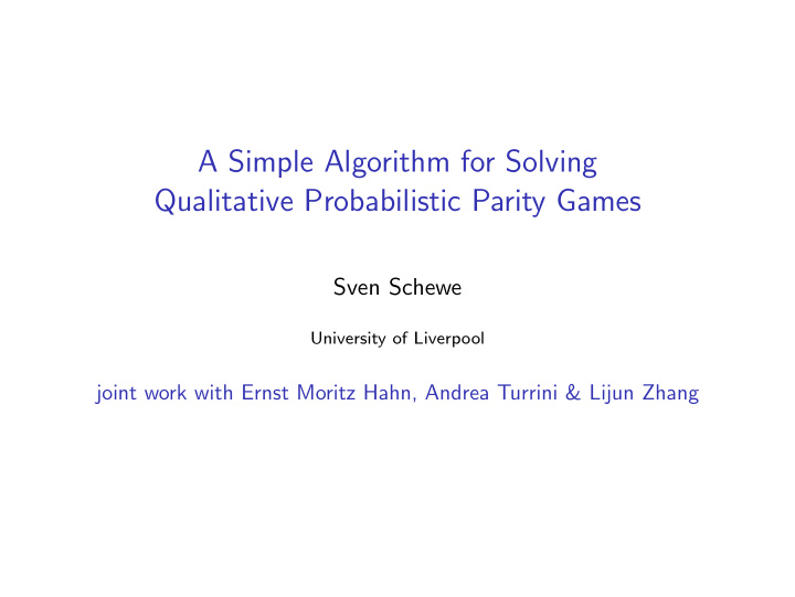 a simple algorithm for solving qualitative probabilistic