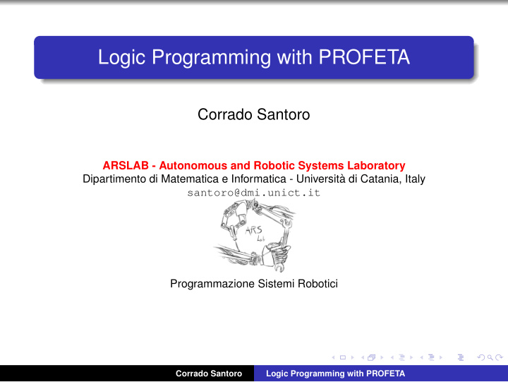 logic programming with profeta