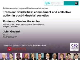 Transient Solidarities  Charles Heckscher  January, 2014  Shared sense of obligation  Solidarity