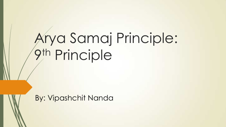 arya samaj principle