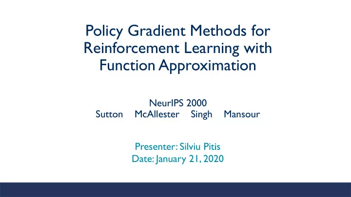 neurips 2000 sutton mcallester singh mansour presenter