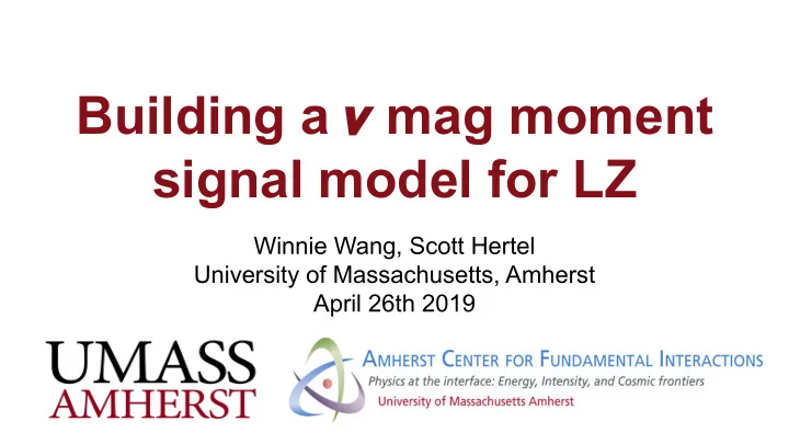 building a mag moment signal model for lz